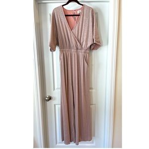 Women’s blush pink shimmer Jumpsuit